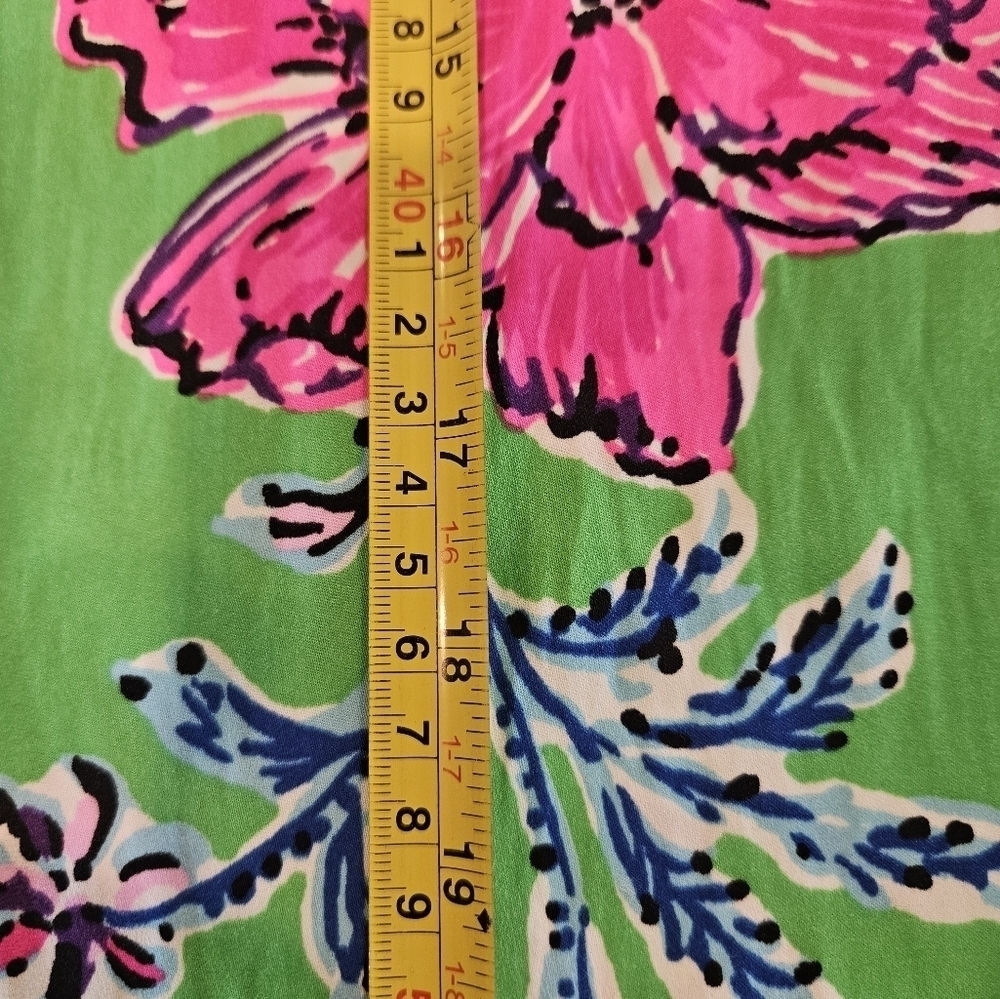 Lilly Pulitzer Brewster Blooms Nevie Off-Shoulder Top Gecko Green Pink M NWT - Picture 6 of 7